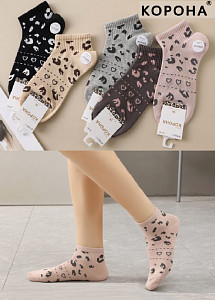 Женские короткие носки с рисунком КОРОНА