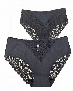 Трусы женские слипы кружевные большие размеры (хлопок)  ALINA 